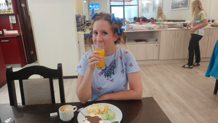 Curlers at Breakfast